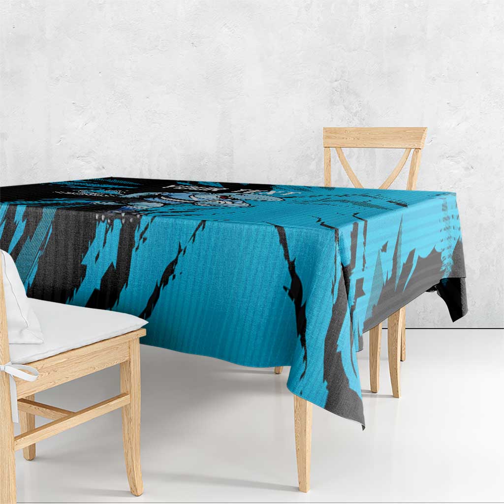 Personalized Cronulla Sharks Tablecloth Dynamic Lightning Mascot Rugby Australia