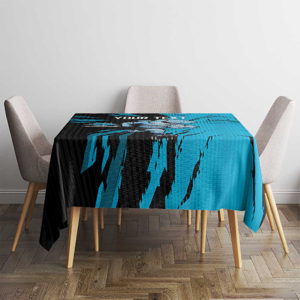 Personalized Cronulla Sharks Tablecloth Dynamic Lightning Mascot Rugby Australia
