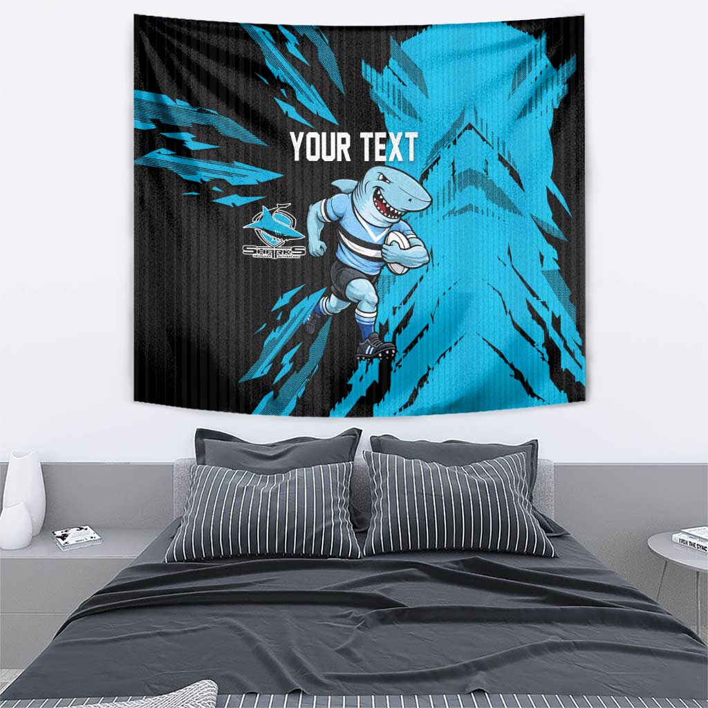 Personalized Cronulla Sharks Tapestry Dynamic Lightning Mascot Rugby Australia