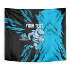Personalized Cronulla Sharks Tapestry Dynamic Lightning Mascot Rugby Australia