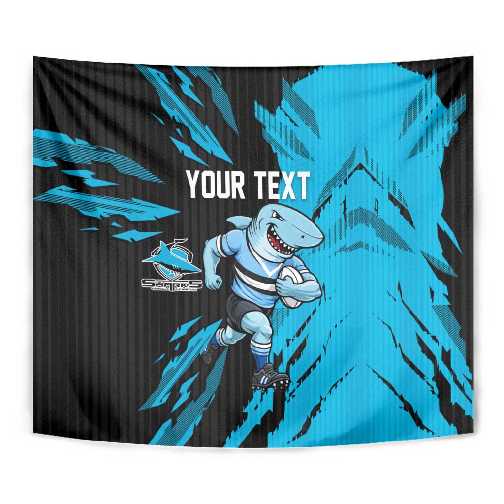 Personalized Cronulla Sharks Tapestry Dynamic Lightning Mascot Rugby Australia