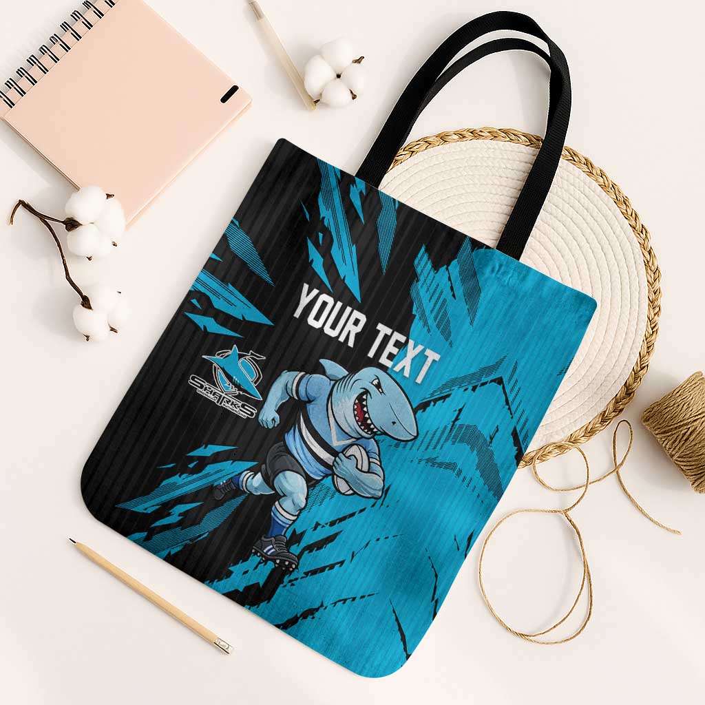 Personalized Cronulla Sharks Tote Bag Dynamic Lightning Mascot Rugby Australia