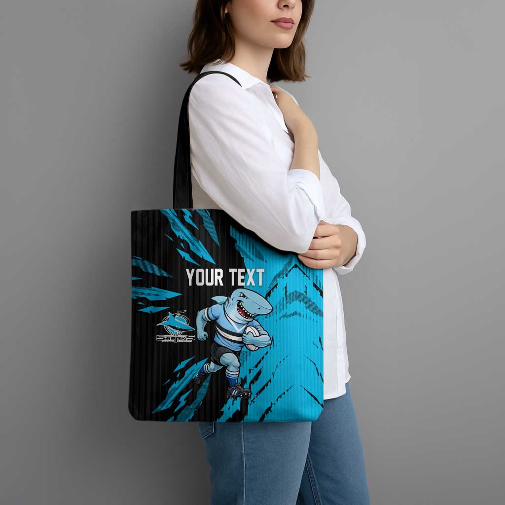 Personalized Cronulla Sharks Tote Bag Dynamic Lightning Mascot Rugby Australia