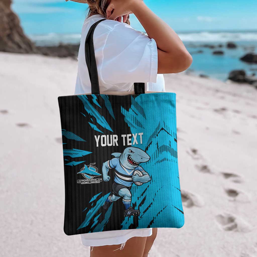 Personalized Cronulla Sharks Tote Bag Dynamic Lightning Mascot Rugby Australia
