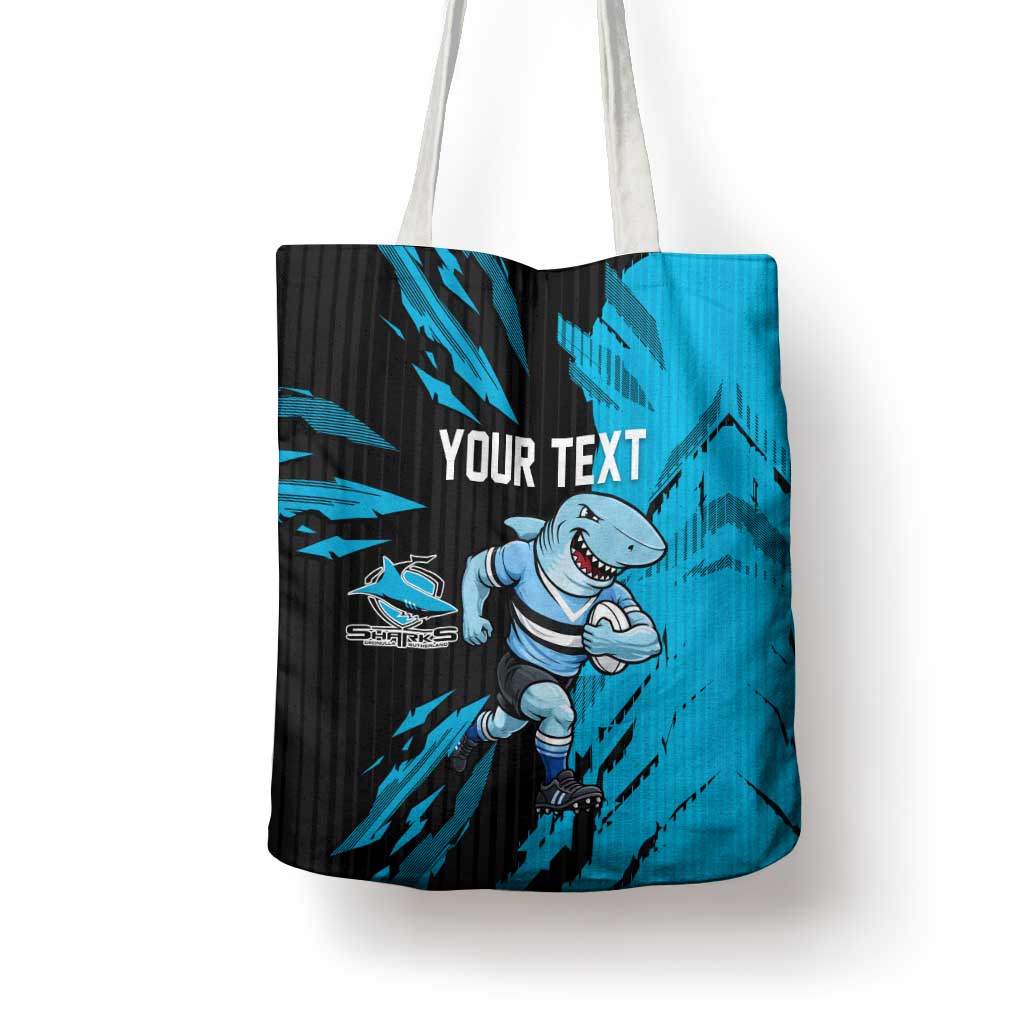 Personalized Cronulla Sharks Tote Bag Dynamic Lightning Mascot Rugby Australia