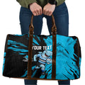 Personalized Cronulla Sharks Travel Bag Dynamic Lightning Mascot Rugby Australia
