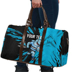 Personalized Cronulla Sharks Travel Bag Dynamic Lightning Mascot Rugby Australia
