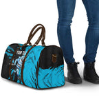 Personalized Cronulla Sharks Travel Bag Dynamic Lightning Mascot Rugby Australia