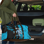 Personalized Cronulla Sharks Travel Bag Dynamic Lightning Mascot Rugby Australia