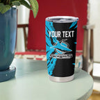 Personalized Cronulla Sharks Tumbler Cup Dynamic Lightning Mascot Rugby Australia