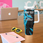 Personalized Cronulla Sharks Tumbler With Handle Dynamic Lightning Mascot Rugby Australia