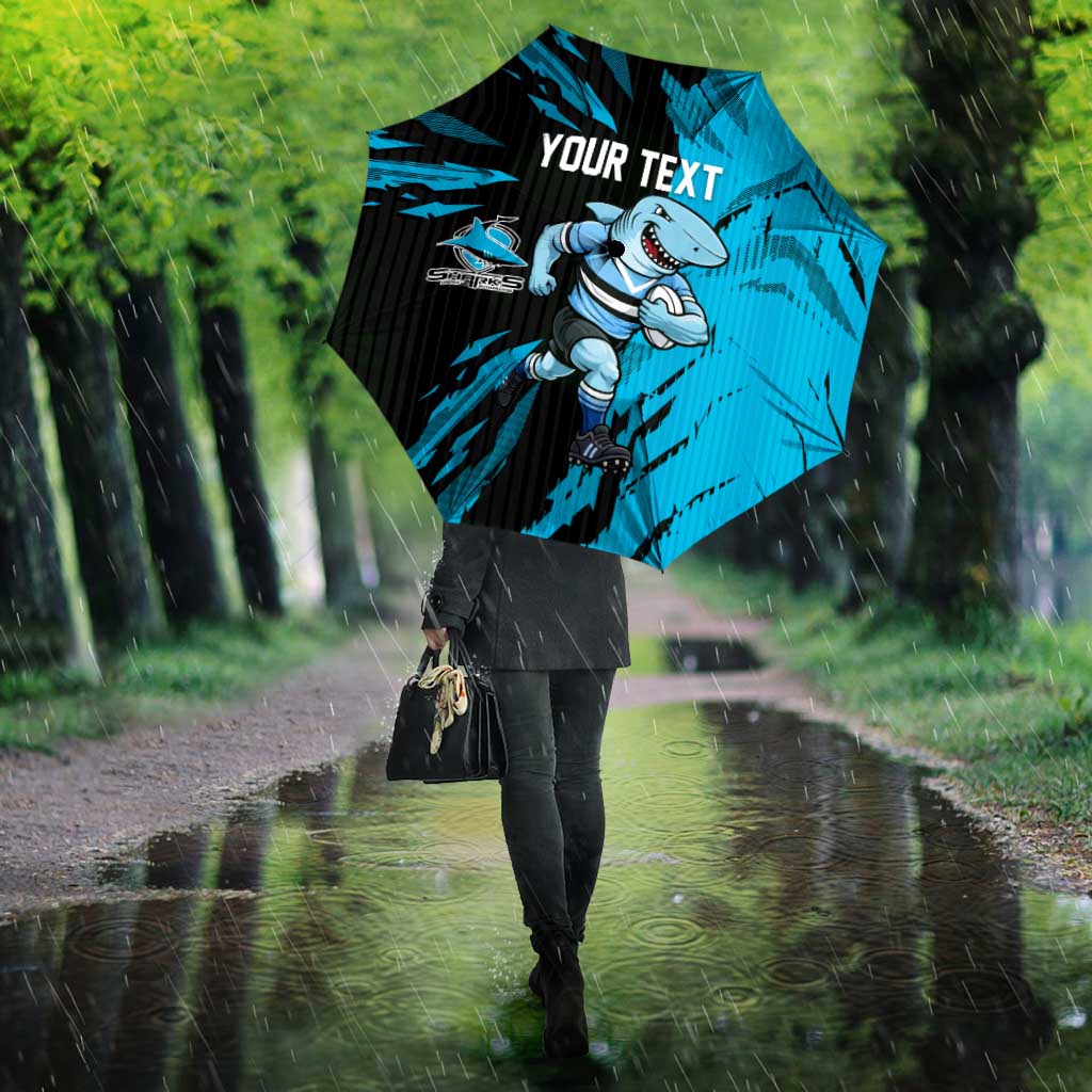 Personalized Cronulla Sharks Umbrella Dynamic Lightning Mascot Rugby Australia