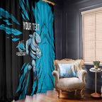 Personalized Cronulla Sharks Window Curtain Dynamic Lightning Mascot Rugby Australia
