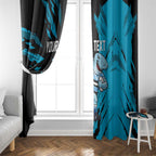 Personalized Cronulla Sharks Window Curtain Dynamic Lightning Mascot Rugby Australia