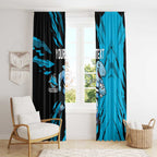 Personalized Cronulla Sharks Window Curtain Dynamic Lightning Mascot Rugby Australia
