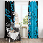 Personalized Cronulla Sharks Window Curtain Dynamic Lightning Mascot Rugby Australia