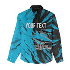 Personalized Cronulla Sharks Women Casual Shirt Dynamic Lightning Mascot Rugby Australia