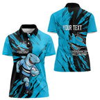 Personalized Cronulla Sharks Women Polo Shirt Dynamic Lightning Mascot Rugby Australia