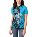 Personalized Cronulla Sharks Women Polo Shirt Dynamic Lightning Mascot Rugby Australia