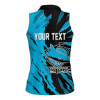 Personalized Cronulla Sharks Women Sleeveless Polo Shirt Dynamic Lightning Mascot Rugby Australia