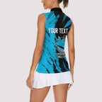 Personalized Cronulla Sharks Women Sleeveless Polo Shirt Dynamic Lightning Mascot Rugby Australia