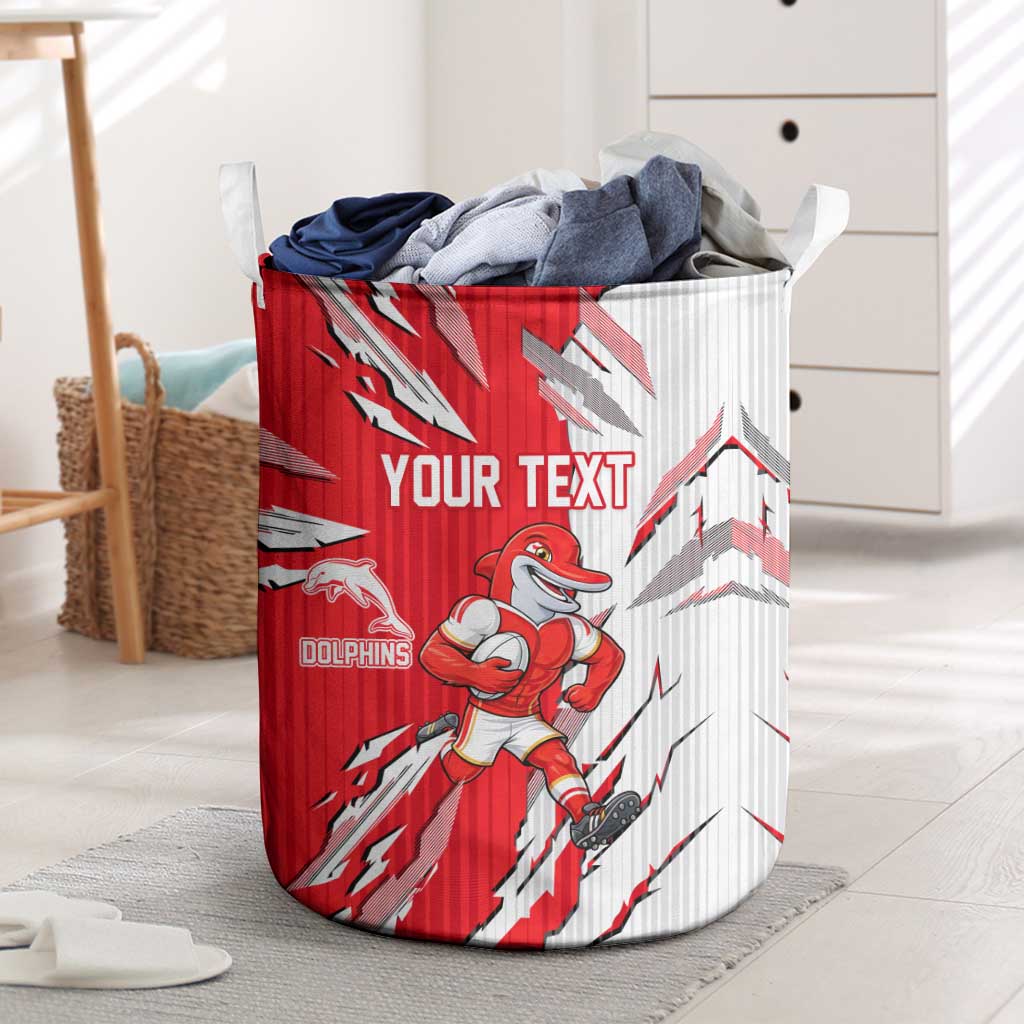 Personalized Dolphins Laundry Basket Dynamic Lightning Mascot Rugby Australia