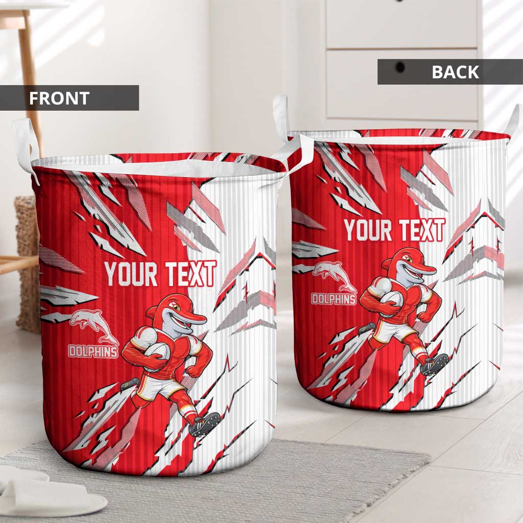 Personalized Dolphins Laundry Basket Dynamic Lightning Mascot Rugby Australia