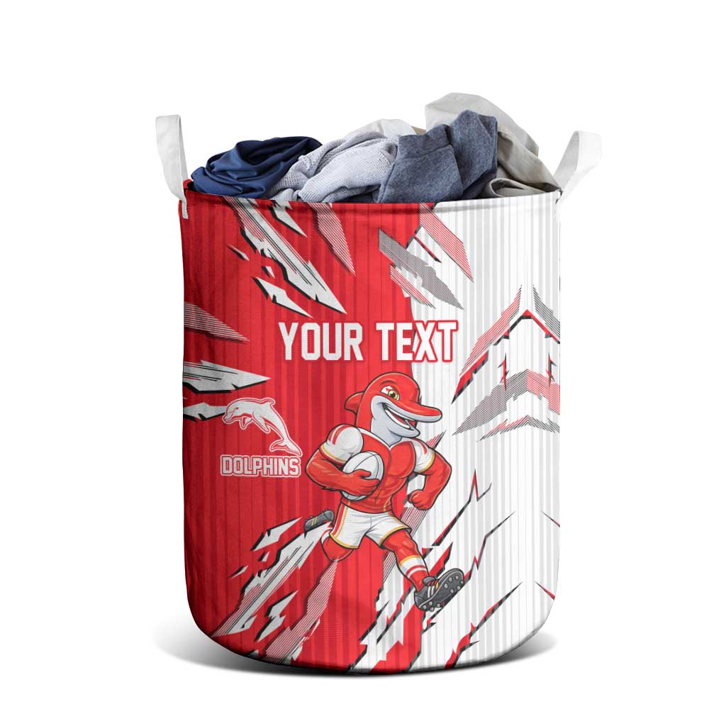 Personalized Dolphins Laundry Basket Dynamic Lightning Mascot Rugby Australia