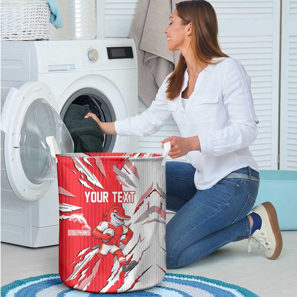 Personalized Dolphins Laundry Basket Dynamic Lightning Mascot Rugby Australia