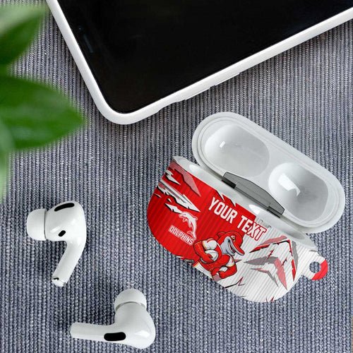 Personalized Dolphins AirPods Case Dynamic Lightning Mascot Rugby Australia