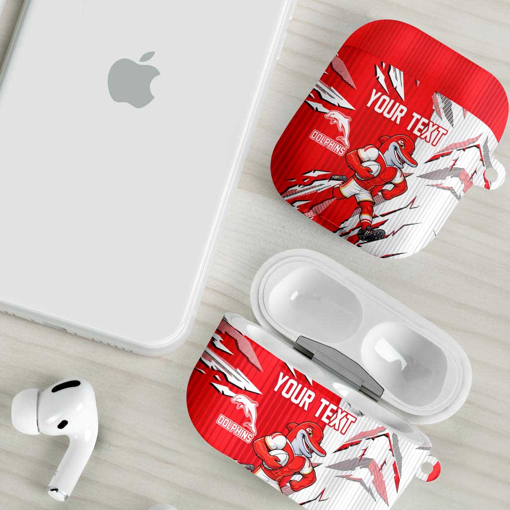 Personalized Dolphins AirPods Case Dynamic Lightning Mascot Rugby Australia