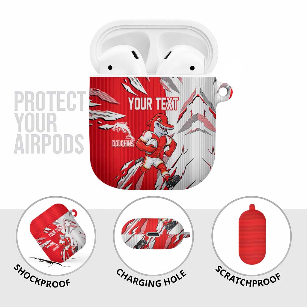 Personalized Dolphins AirPods Case Dynamic Lightning Mascot Rugby Australia