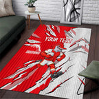 Personalized Dolphins Area Rug Dynamic Lightning Mascot Rugby Australia