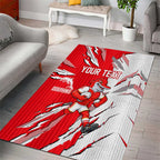 Personalized Dolphins Area Rug Dynamic Lightning Mascot Rugby Australia