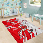 Personalized Dolphins Area Rug Dynamic Lightning Mascot Rugby Australia