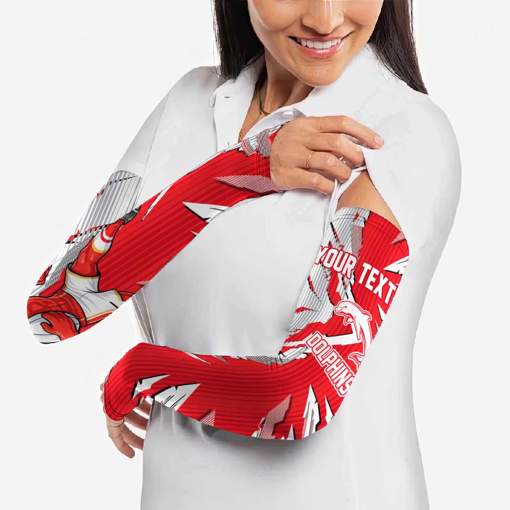Personalized Dolphins Arm Sleeves Dynamic Lightning Mascot Rugby Australia