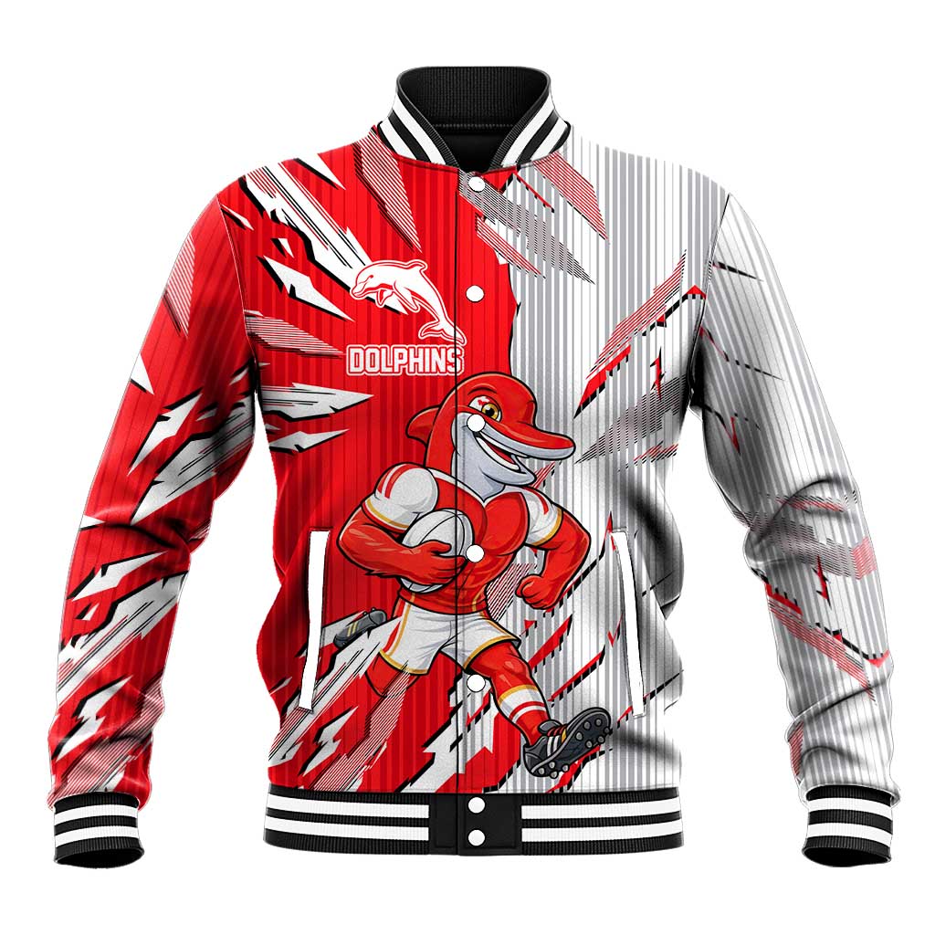 Personalized Dolphins Baseball Jacket Dynamic Lightning Mascot Rugby Australia