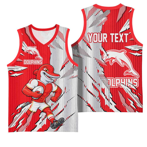 Personalized Dolphins Basketball Jersey Dynamic Lightning Mascot Rugby Australia