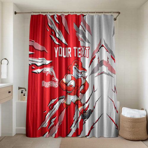 Personalized Dolphins Bathroom Set Dynamic Lightning Mascot Rugby Australia