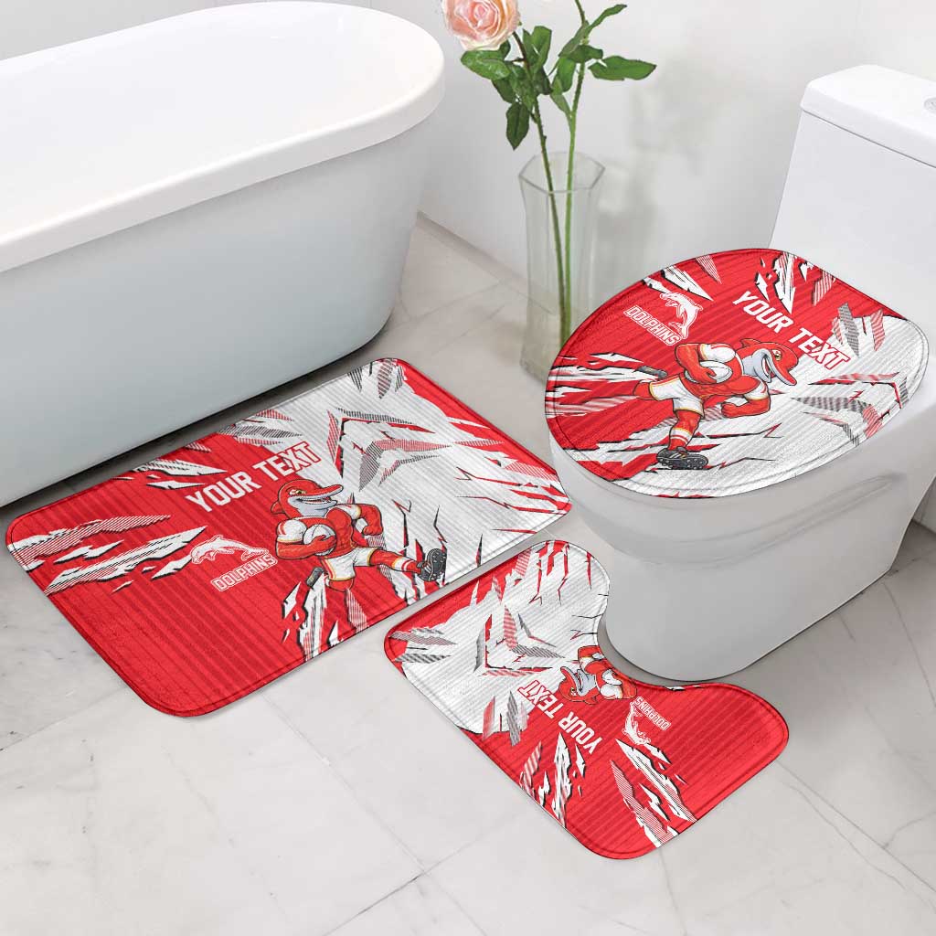 Personalized Dolphins Bathroom Set Dynamic Lightning Mascot Rugby Australia