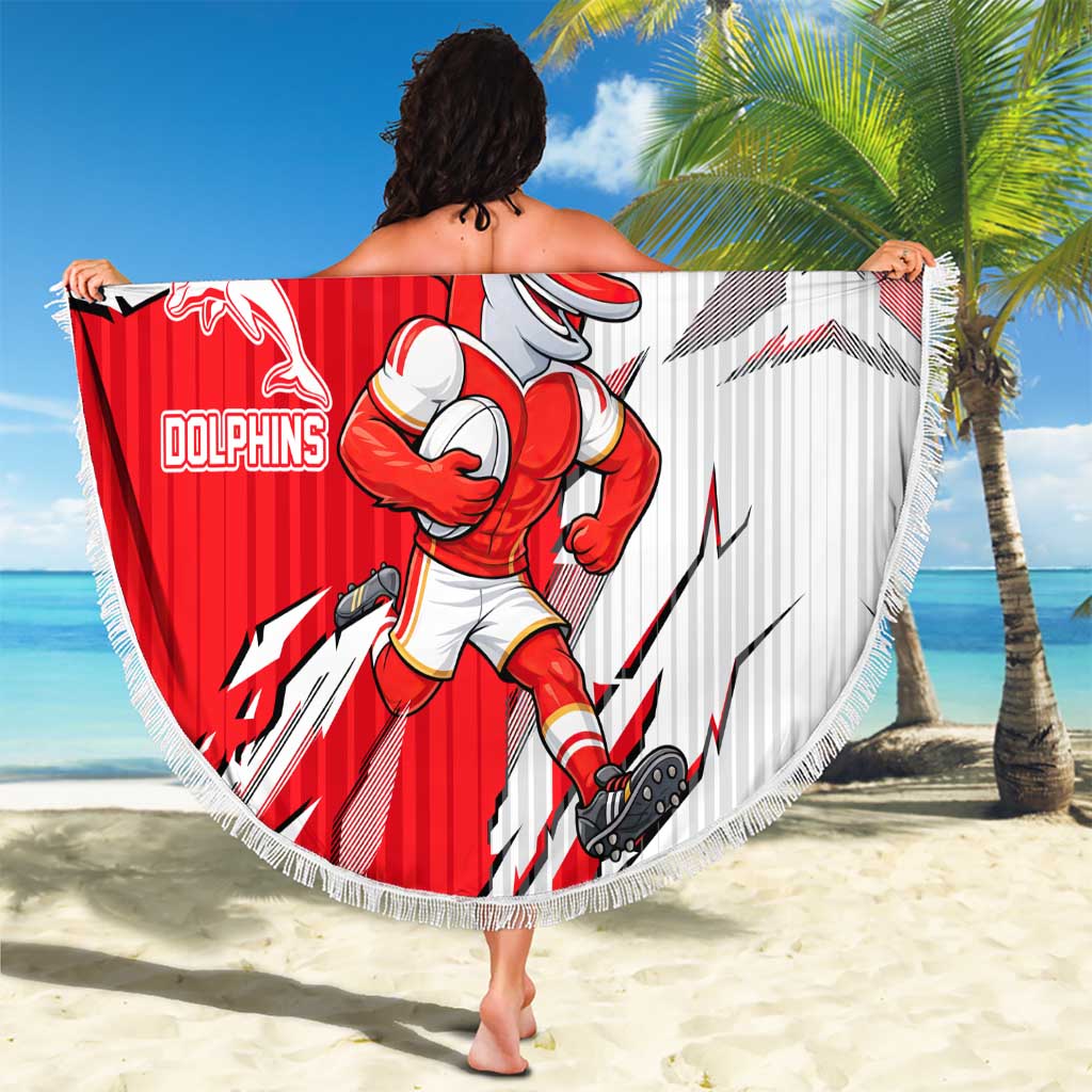 Personalized Dolphins Beach Blanket Dynamic Lightning Mascot Rugby Australia
