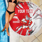 Personalized Dolphins Beach Blanket Dynamic Lightning Mascot Rugby Australia