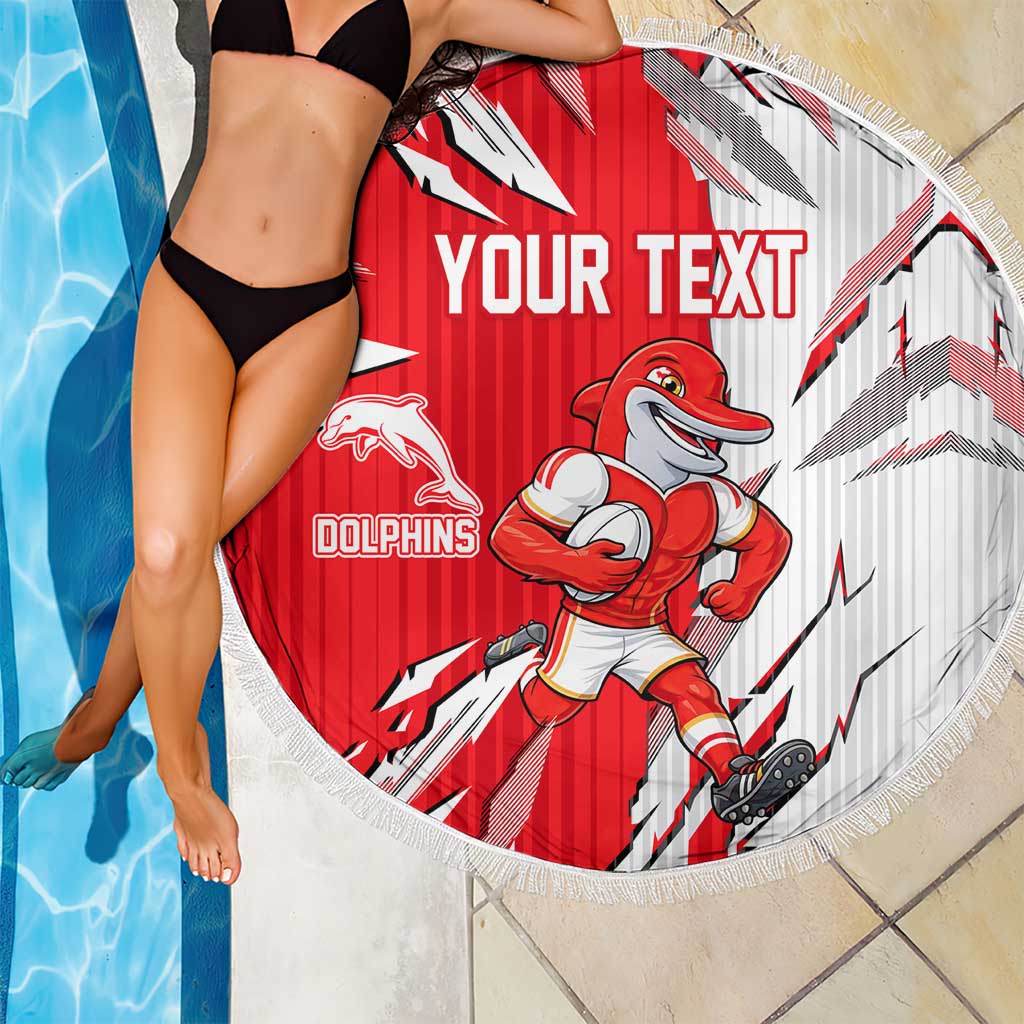 Personalized Dolphins Beach Blanket Dynamic Lightning Mascot Rugby Australia