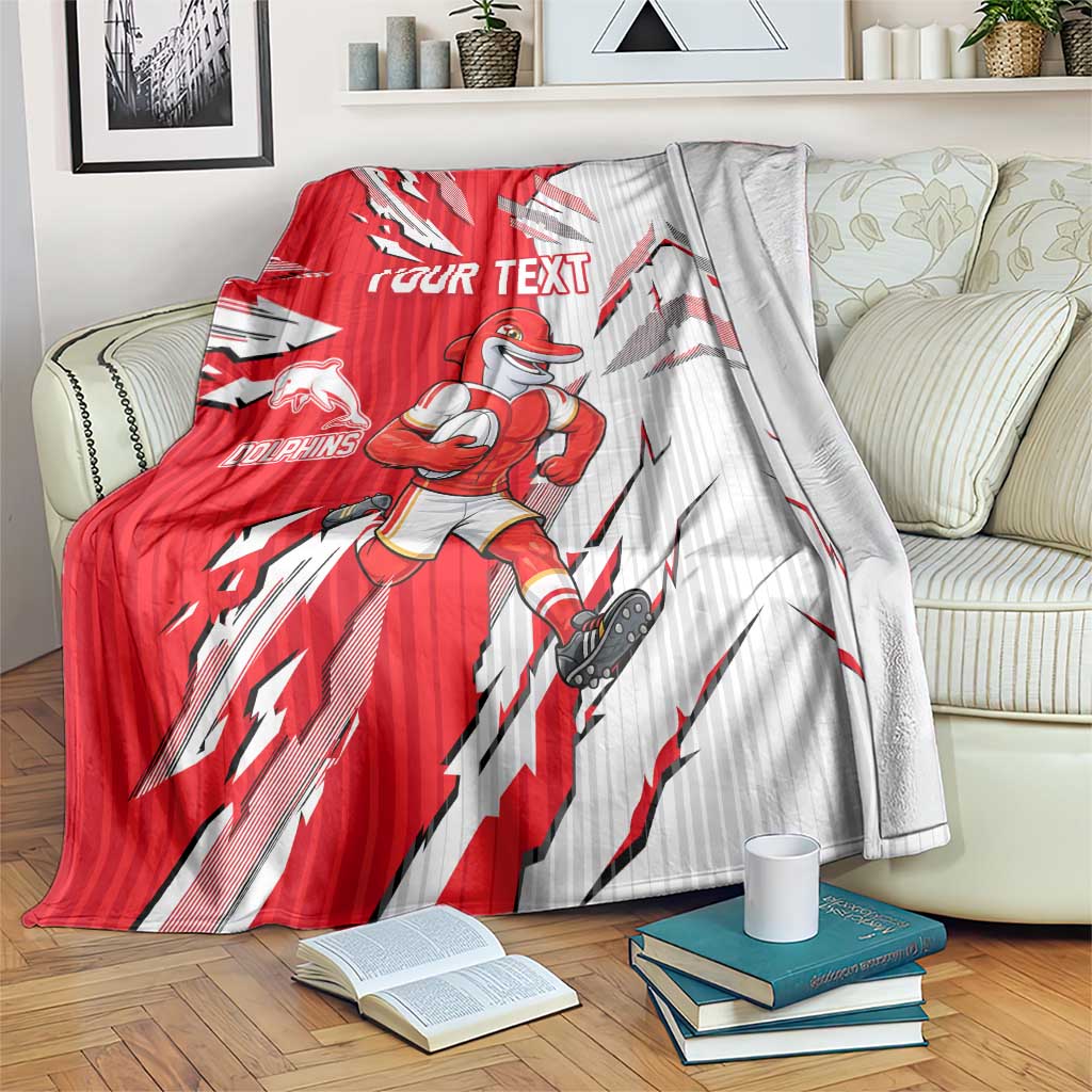 Personalized Dolphins Blanket Dynamic Lightning Mascot Rugby Australia