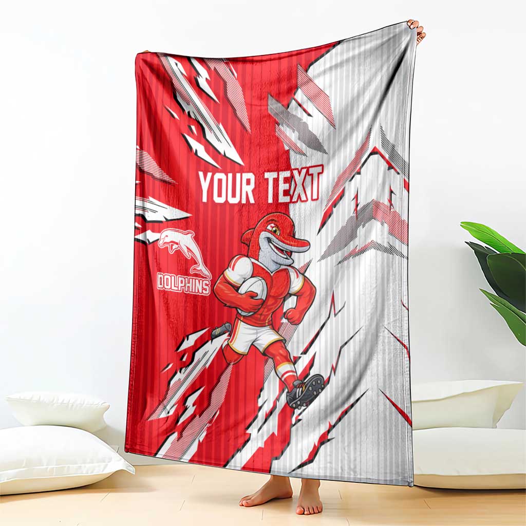 Personalized Dolphins Blanket Dynamic Lightning Mascot Rugby Australia