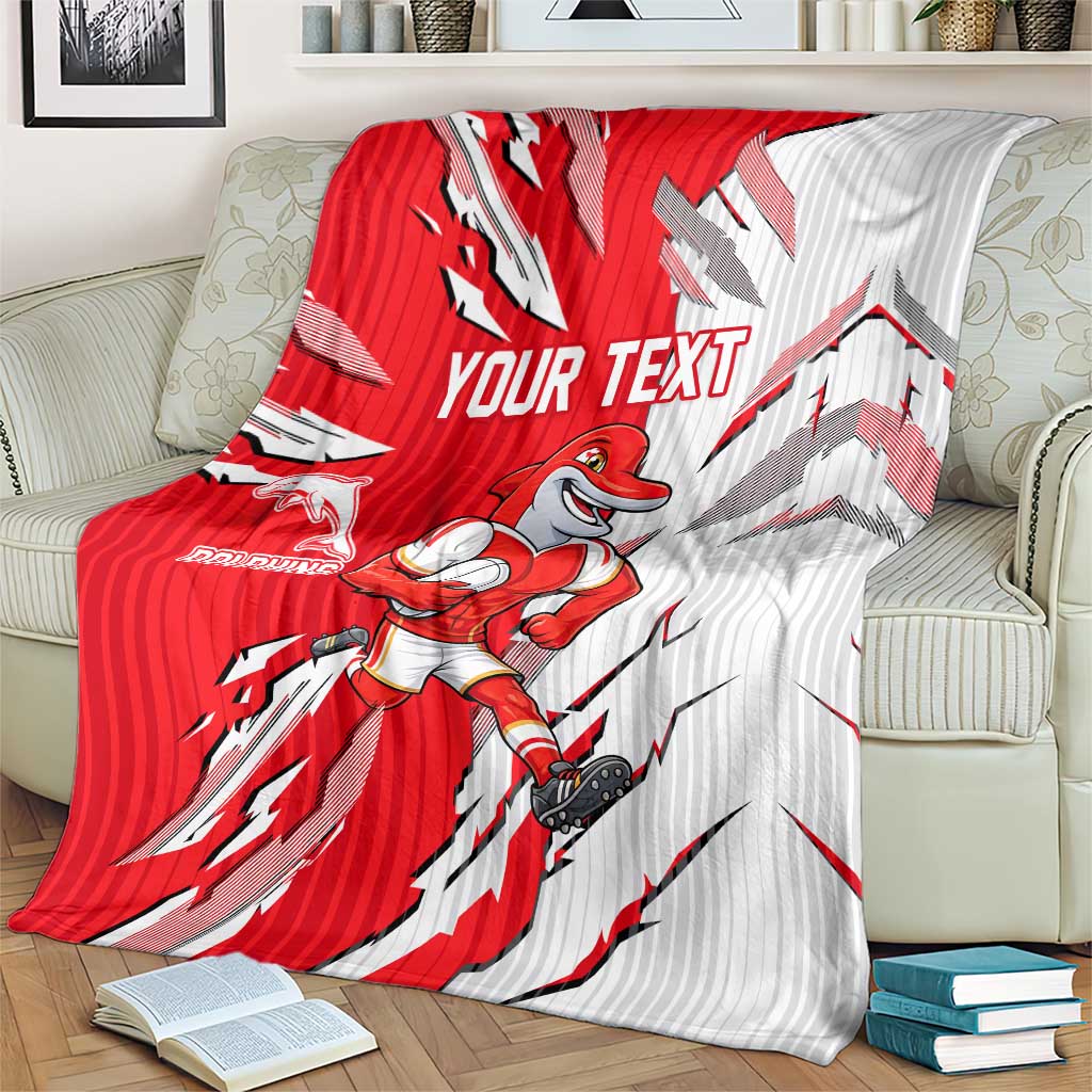 Personalized Dolphins Blanket Dynamic Lightning Mascot Rugby Australia