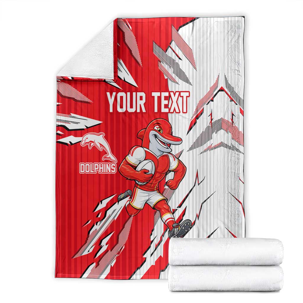 Personalized Dolphins Blanket Dynamic Lightning Mascot Rugby Australia