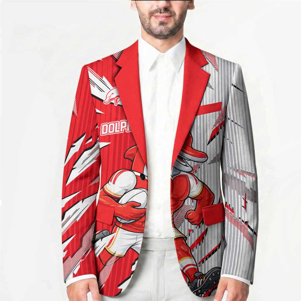Personalized Dolphins Blazer Dynamic Lightning Mascot Rugby Australia