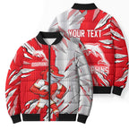 Personalized Dolphins Bomber Puffer Jacket Dynamic Lightning Mascot Rugby Australia