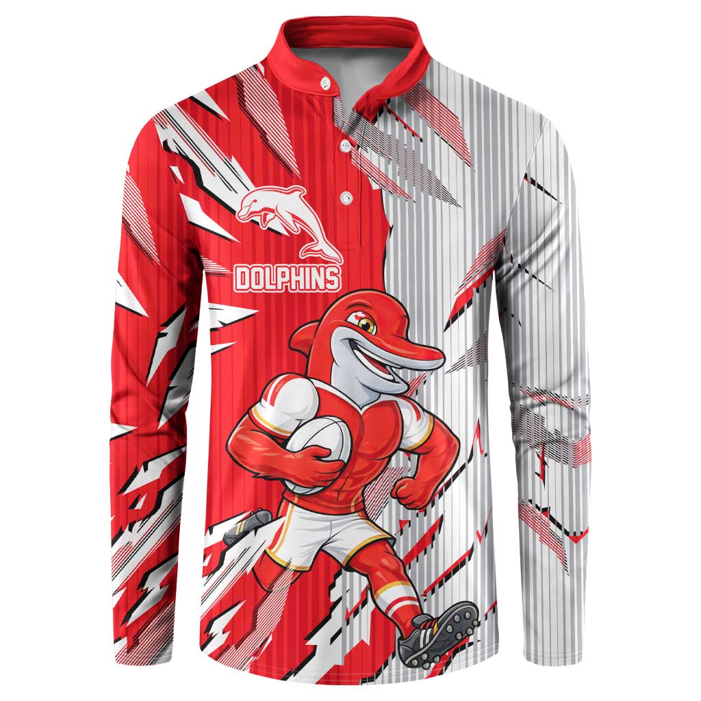 Personalized Dolphins Button Sweatshirt Dynamic Lightning Mascot Rugby Australia